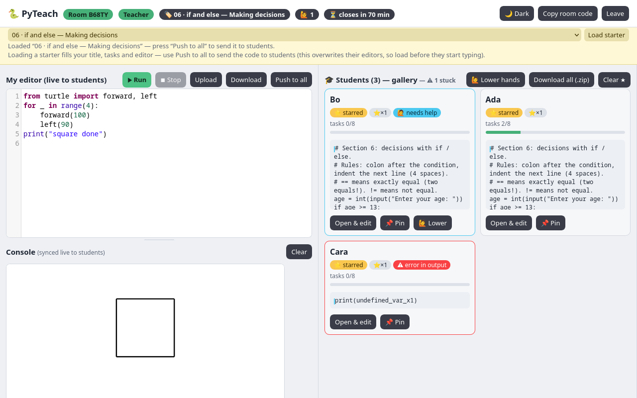 PyTeach screenshot